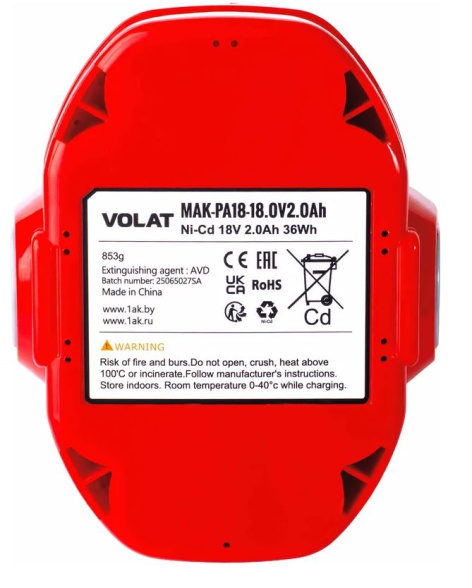фото Батарея  VOLAT VT-MAK-PA18-18.0V-2 в Санкт-Петербургe
