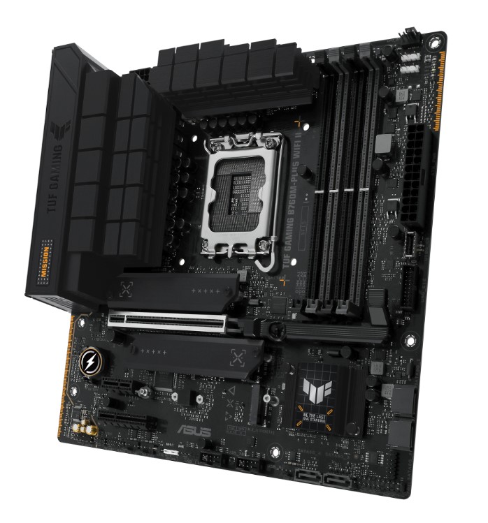 

Материнская плата mATX ASUS TUF GAMING B760M-PLUS WIFI II 90MB1HE0-M0EAY0 (LGA1700, B760, 4*DDR5 (7800), 4*SATA 6G RAID, 3*M.2, 3*PCIE, 2.5Glan, WiFi,, TUF GAMING B760M-PLUS WIFI II