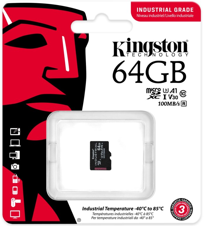 

Карта памяти 64GB Kingston SDCIT2/64GBSP Class10 Industrial Temperature Class UHS-I без адаптера, SDCIT2/64GBSP