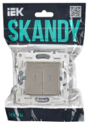 фото Переключатель двухклавишный IEK SK-V22-1-10-K37