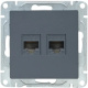 фото Розетка компьютерная двойная EKF UP1-SOG-2RJ45-5