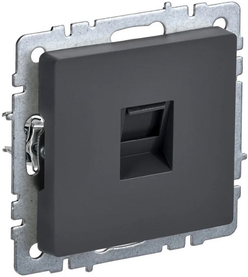 

Розетка компьютерная IEK BR-K10-2-K53 BRITE RJ45 кат.6 РК11-БрГ Графит, BR-K10-2-K53
