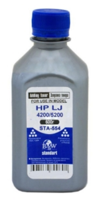 

Тонер B&W (Black&White) STA-554 HP LJ 4200/5200 (флакон 600 г) Standart фас России, STA-554