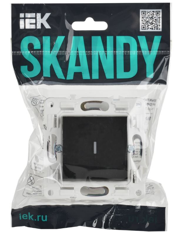 

Выключатель одноклавишный с подсветкой IEK SK-V10-1-10-K02 SKANDY 10А SK-V07Bl Черный, SK-V10-1-10-K02
