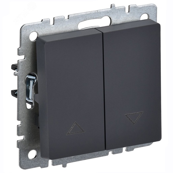 

Выключатель двухклавишный для жалюзи IEK BR-V15-0-10-K53 BRITE 10А ВС10-1-5-БрГ Графит, BR-V15-0-10-K53