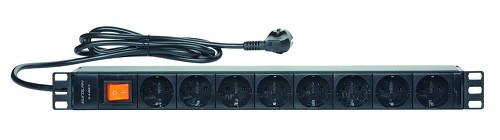 фото Блок розеток 19", 8 розеток Eurolan 60A-61-01-08BL в Уфе