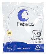 фото Кабель патч-корд Cabeus PC-TEL-RJ12-3m