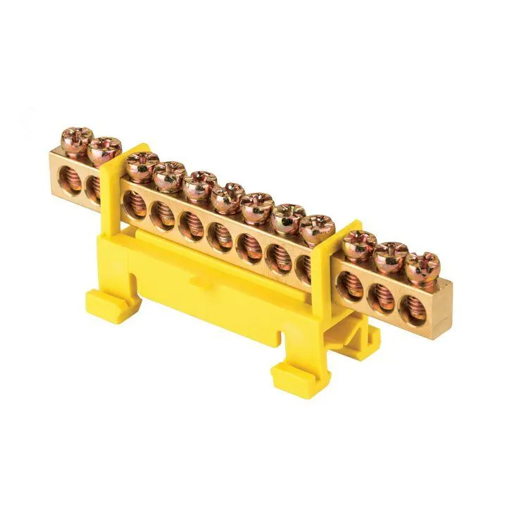 

Шина EKF sn0-63-12-sy нулевая PE 6х9 12 отвер. латунь желт. изолятор тип "Стойка" на DIN-рейку PROxi, sn0-63-12-sy