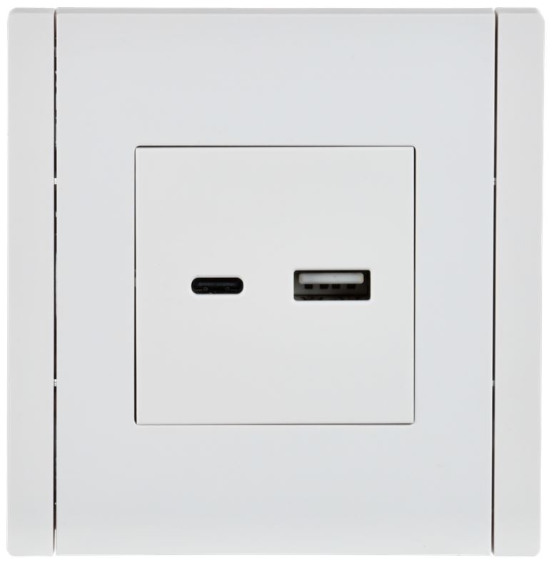 

Розетка USB IEK FP-U22-018-K01 FORTE&PIANO тип A+тип C 18Вт FP251 белый, FP-U22-018-K01