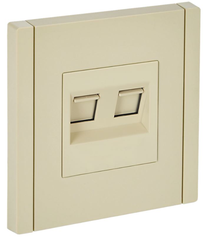 

Розетка компьютерная двойная IEK FP-K20-1-K10 FORTE&PIANO RJ45 кат.5E FP433 ваниль, FP-K20-1-K10