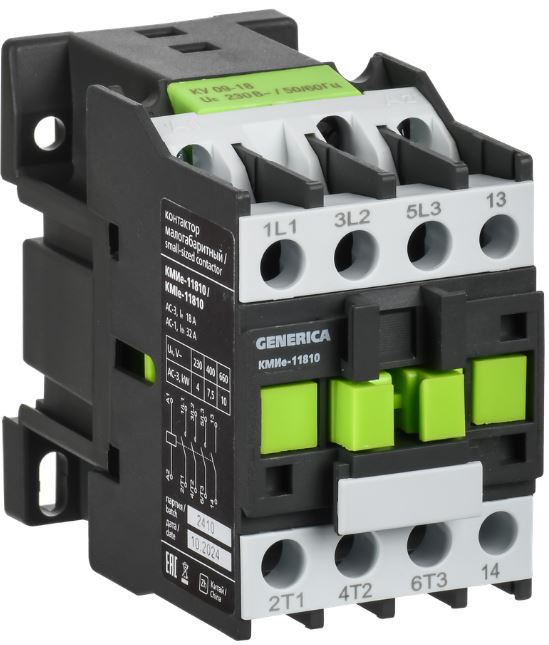 

Контактор IEK KKME11-018-110-10 КМИе-11810 18А 110В/АС3 1NО GENERICA, KKME11-018-110-10