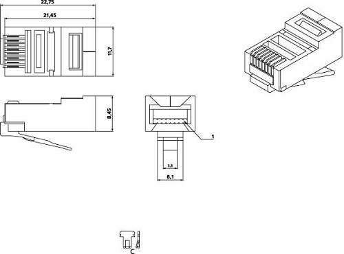 фото Коннектор  Hyperline PLUG-8P8C-U-C5-SH-100 в Челябинске