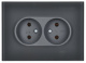 фото Розетка двухместная без заземления  IEK SK-R20-10-K53 в Санкт-Петербургe