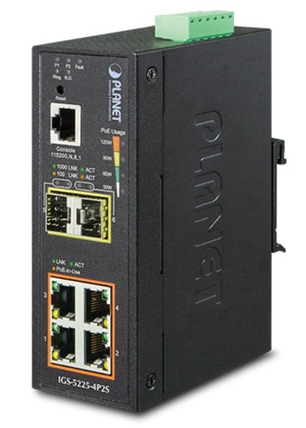 

Роутер PLANET IGS-5225-4P2S IP40 Industrial L2+/L4 4-Port 1000T 802.3at PoE + 2-Port 100/1000X SFP Full Managed Switch (-40 to 75 C, dual redundan, IGS-5225-4P2S