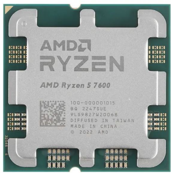 

Процессор AMD Ryzen 5 7600 100-100001015BOX Zen 4 6C/12T 3.8-5.1GHz (AM5, L3 32MB, 5nm, 65W TDP) BOX, Ryzen 5 7600