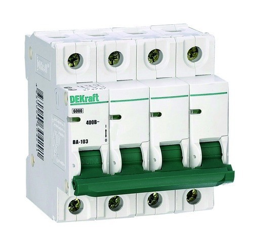 

Автоматический выключатель DEKraft 12108DEK 4Р 25А (C) 6кА, 12108DEK