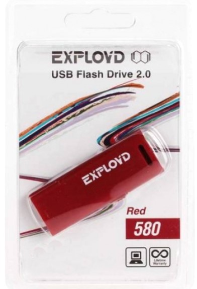 

Накопитель USB 2.0 64GB Exployd 580 красный, 580