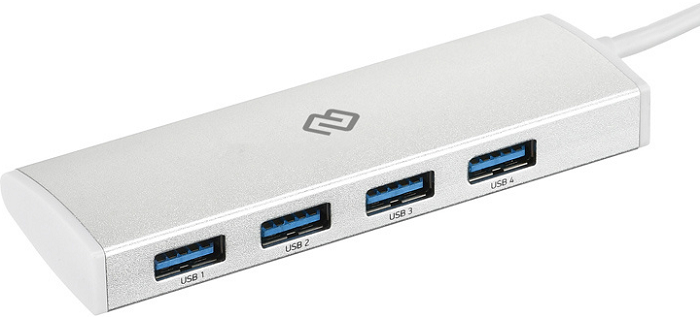 

Разветвитель USB 3.1 Digma HUB-4U3.0-UC-S 4*USB 3.0, серебристый, HUB-4U3.0-UC-S