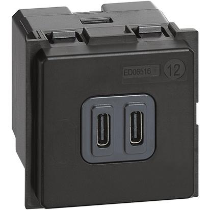 

Зарядное устройство USB BTicino K4286C2 LIVING NOW стандарты С-С, 3000мА, 2 модуля, K4286C2