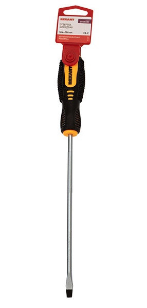 

Отвертка шлицевая Rexant 12-6432 SL 6х200 мм, двухкомпонентная рукоятка, 12-6432