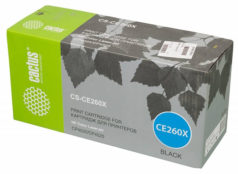 

Картридж Cactus CS-CE260X для HP LJ CP4525 черный 17000стр., CS-CE260X