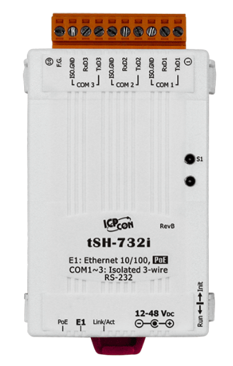 

Преобразователь ICP DAS tSH-732i CR Tiny Serial Port Sharer with PoE and 3 Isolated RS-232 Ports (RoHS), tSH-732i CR