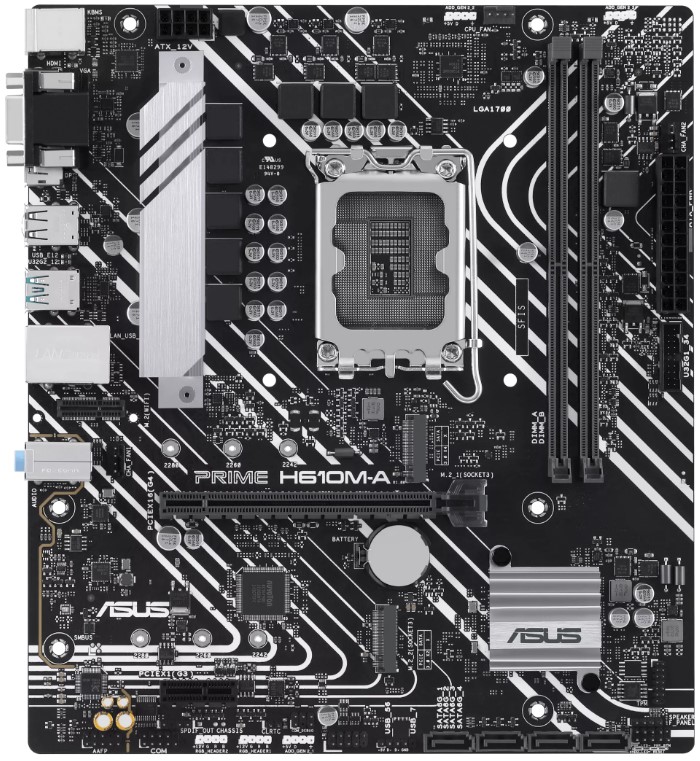 

Материнская плата mATX ASUS PRIME H610M-A-CSM (LGA1700, H610, 2*DDR5 (5600), 4*SATA 6G, 2*M.2, 2*PCIE, Glan, HDMI, VGA, DP, 2*USB 3.2, 4*USB 2.0), PRIME H610M-A-CSM