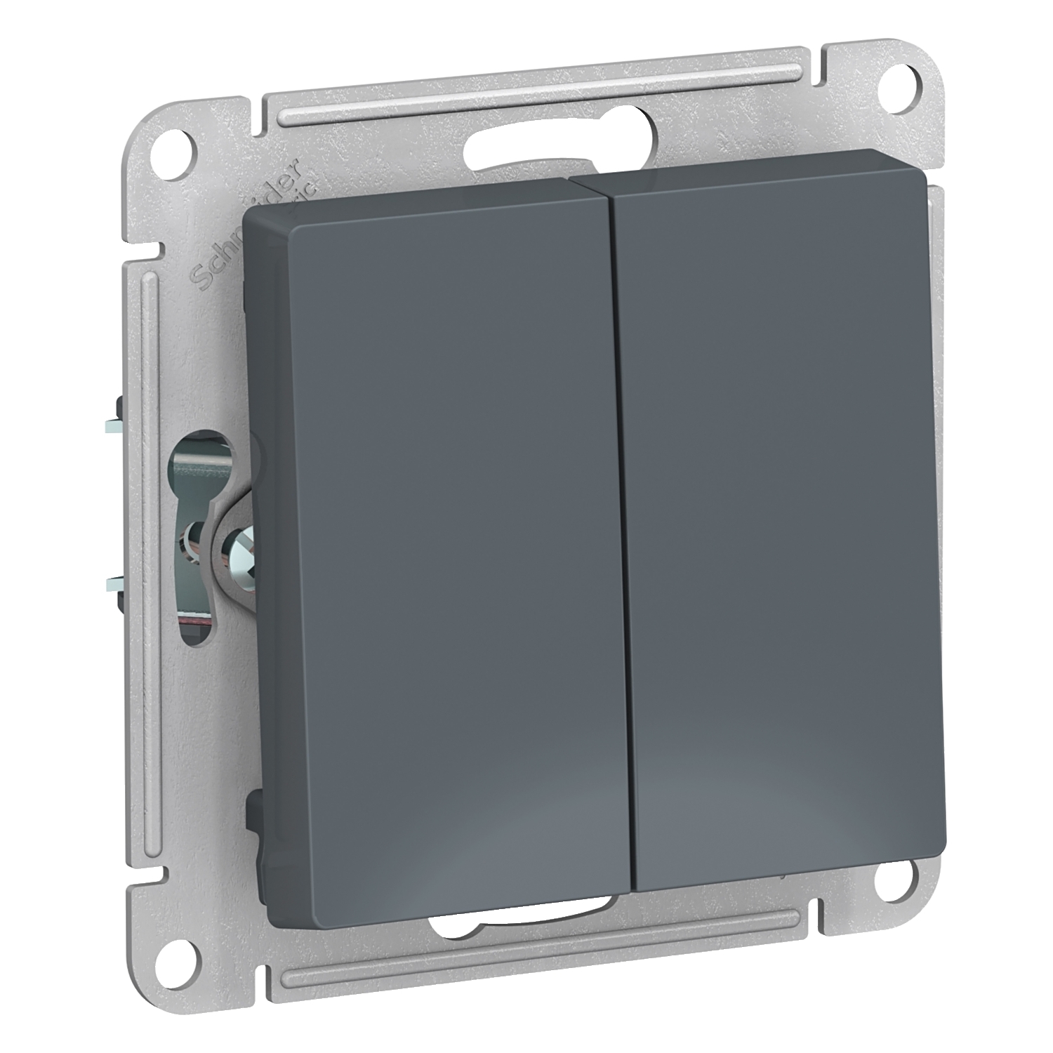 

Выключатель Schneider Electric ATN000751 AtlasDesign, 2-клавишный, сх.5, 10АХ, механизм, грифель, ATN000751