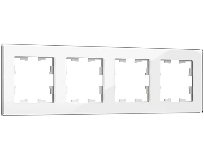 

Рамка четверная IEK BR-M42-G-K01 BRITE РУ-4-2-БрБ Стекло Белый, BR-M42-G-K01