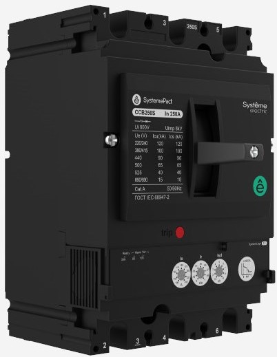 

Автоматический выключатель в литом корпусе Systeme Electric SPC400N400L3DF SYSTEMEPACT CCB400 50KA 3P3D TMD400 рычаг, SPC400N400L3DF