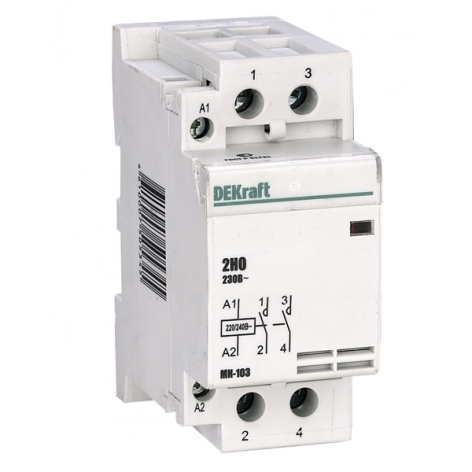 Изображение товара Контактор DEKraft 18085DEK модульный для напряжения до 400 В переменного тока
