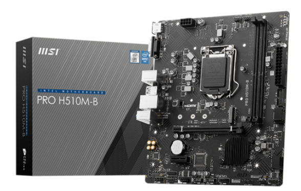 

Материнская плата mATX MSI PRO H510M-B (10Gen only) (LGA1200, H510, 2*DDR4, 4*SATA 6G, M.2, 7.1Ch, 2*PCIE, Glan, 4*USB 2.0, 2*USB 3.2, VGA, HDMI), PRO H510M-B