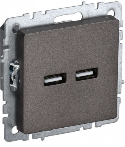 

Розетка USB IEK BR-U21-D31-K45 BRITE тип A+тип A 3,1А РЮ10-1-БрТБ Бронза, BR-U21-D31-K45