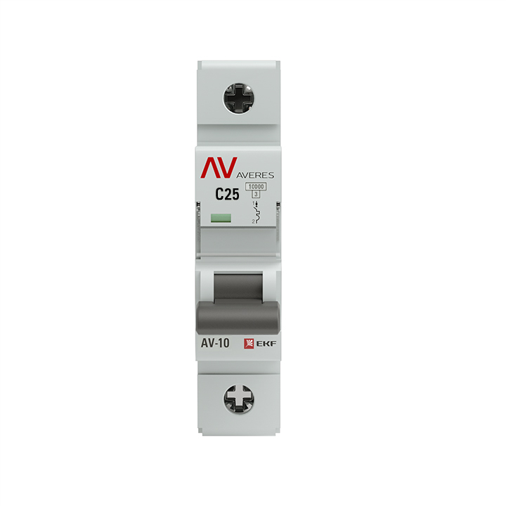

Автоматический выключатель EKF mcb10-1-25C-av AV-10 1P 25A (C) 10kA AVERES, mcb10-1-25C-av