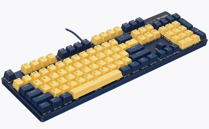 

Клавиатура Rapoo V500PRO TM игровая, желтый/голубой, V500PRO TM