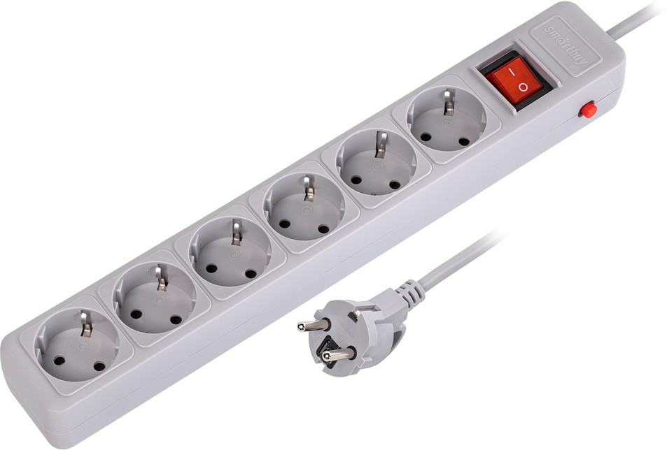 

Сетевой фильтр SmartBuy SBSP-6-18-G 16А, 3500 Вт, 6 гнезд, без з/ш, с з/к, ПВС 3x1.0, 1,8 м, серый (1/40), SBSP-6-18-G