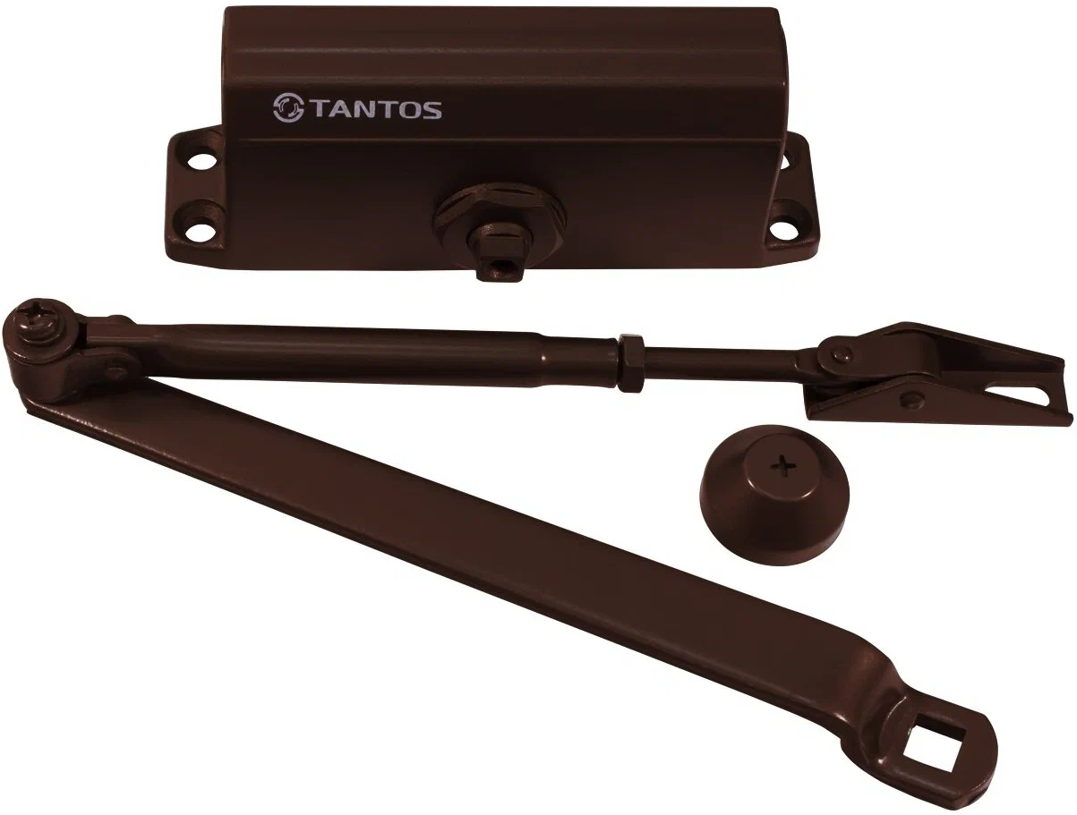 

Доводчик Tantos TS-DC065 коричневый усилие EN3, вес двери до 75 кг, две регулировки: скорость закрывания и скорость доводки, TS-DC065 коричневый