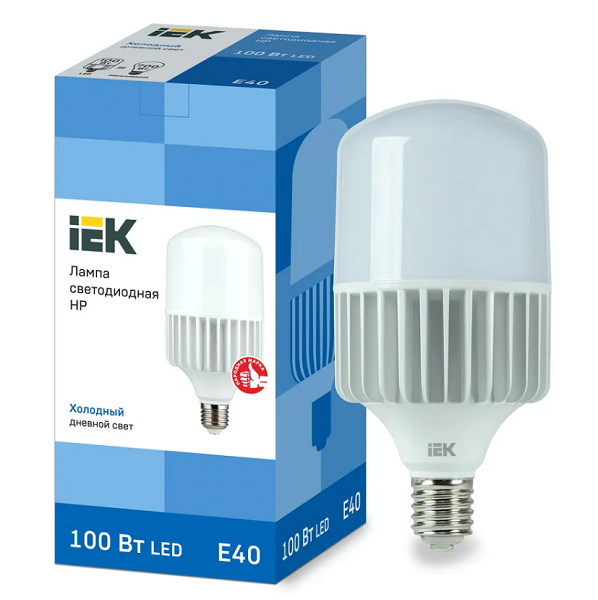 

Лампа светодиодная IEK LLE-HP-100-230-65-E40 HP 100Вт 230В 6500К E40, LLE-HP-100-230-65-E40