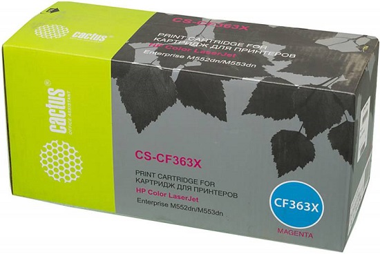 

Картридж Cactus CS-CF363X пурпурный для HP CLJ M552dn/M553dn (9500стр.), CS-CF363X