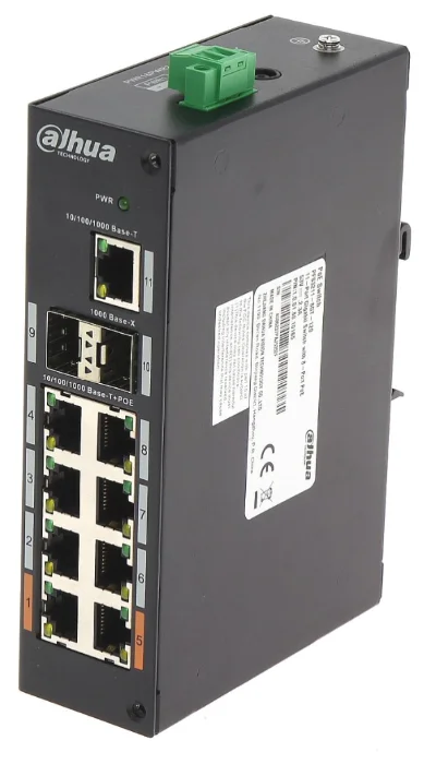 

Коммутатор PoE Dahua DH-PFS3211-8GT-120 11-портовый, с 8-РОЕ портами, неуправляемый, 2*1000 Base-X 1*10/100/1000 Base-T 8*10/100/1000 Base-T (PoE порт, DH-PFS3211-8GT-120