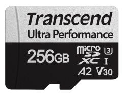

Карта памяти 256GB Transcend TS256GUSD340S UHS-I U3 microSDXC, A2 Ultra Performance R/W:160/125 MB/s, адаптер, TS256GUSD340S