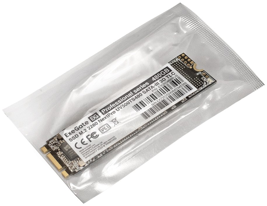 

Накопитель SSD M.2 2280 Exegate NextPro UV500TS480 EX280466RUS 480GB 568/499MB/s 3D TLC 200 TBW MTBF 1.8M, NextPro UV500TS480