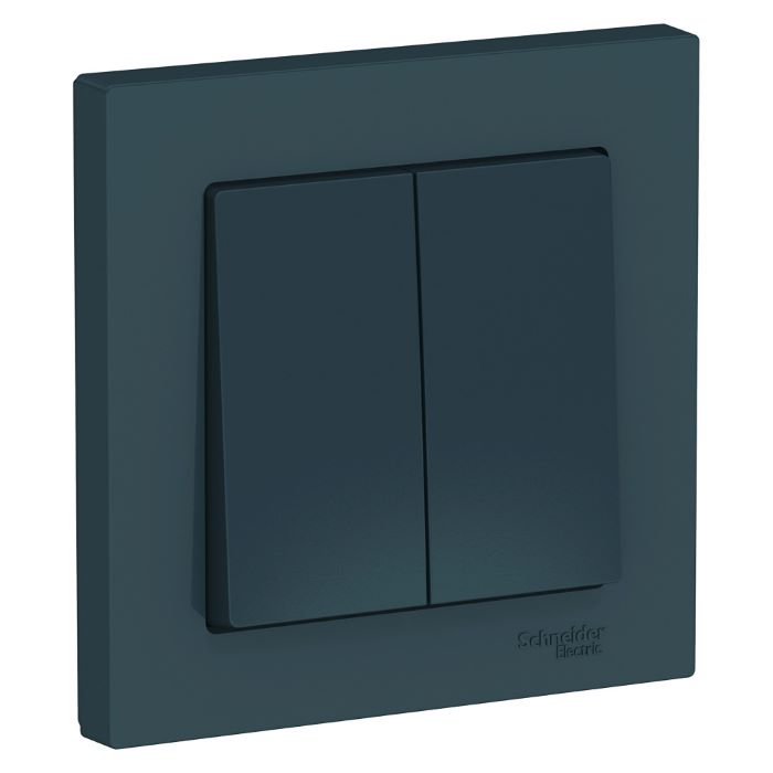 

Выключатель двухклавишный Systeme Electric ATN000852 AtlasDesign сх.6, 10АХ, в сборе, Изумруд, ATN000852