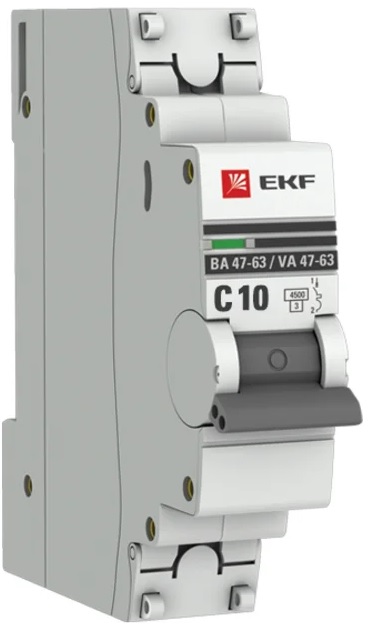 

Автоматический выключатель EKF mcb4763-4-10C-pro 4P 10А (C) 4,5kA ВА 47-63, mcb4763-4-10C-pro