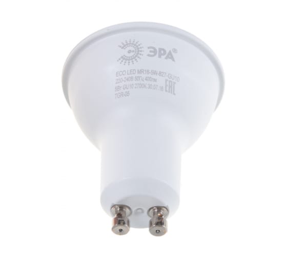 

Лампа ЭРА Б0019062 ECO LED MR16-5W-827-GU10 (диод, софит, 5Вт, тепл, GU10), Б0019062