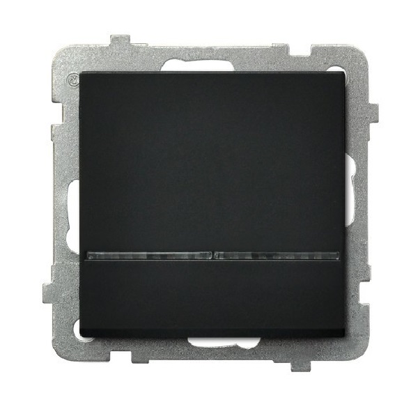 

Выключатель Ospel LP-15RS/m/33 для гостиничных номеров, с подсветкой оранжевого цвета, 16A, 230V~50Hz, IP-20, czas zwłoki: 3s, черный металлик, LP-15RS/m/33