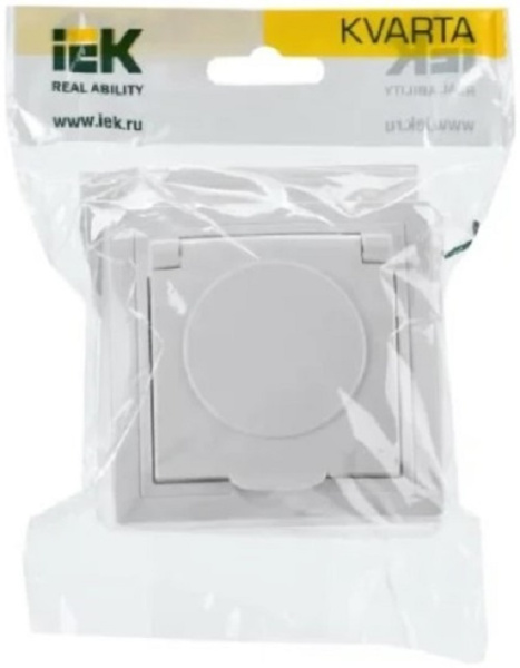 фото Розетка с заземлением с крышкой IEK KV-R16-16-44-K01 в Уфе