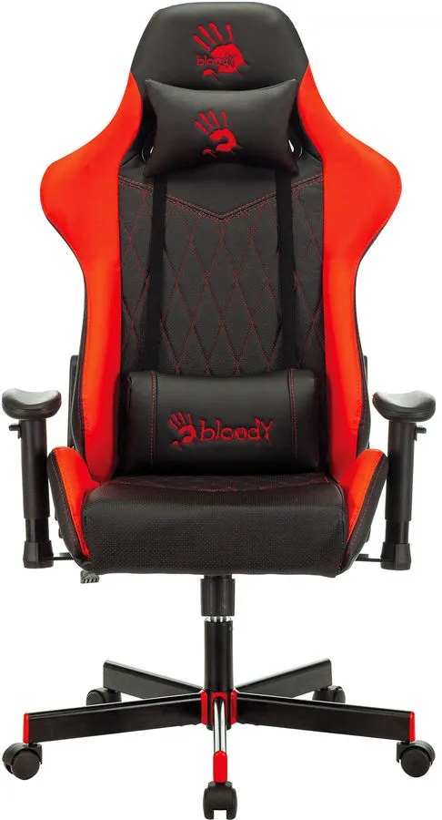 

Кресло A4Tech BLOODY GC-870 игровое черный/красный ромбик эко.кожа с подголов. крестов. металл, BLOODY GC-870