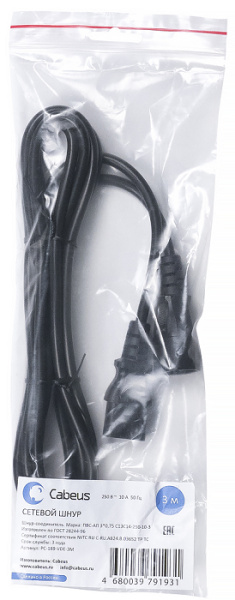 фото Кабель питания  Cabeus PC-189-VDE-5M в Омске