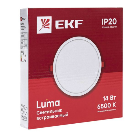 фото Светильник светодиодный встраиваемый EKF DLL-1008-14-6500 в Казани